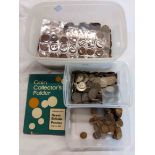 Three tubs containing a large quantity of GB and other coinage