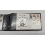 A black ring bound album containing a collection of FDCs - all 1980's including British Army with