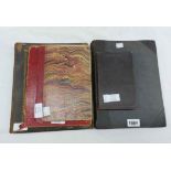 Five late Victorian notebooks and clippings albums with handwritten entries, corner mounted cards,