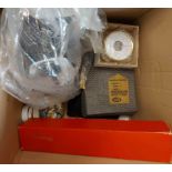 A box containing a quantity of assorted collectable items including microscope, viewer, etc.