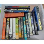 A crate containing a small collection of Dick Francis hardback books, 8vo., all with printed dust