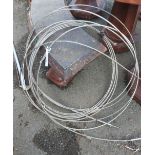 A coil of stainless steel wire rope