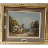 George Horne: a framed small format oil on board entitled 'Ideford, Devon' - signed, with artist