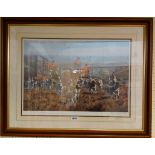 Donald Ayres: a framed signed limited edition coloured hunting print - No. 294/500