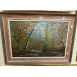 George Horne: a framed oil on canvas entitled 'Near Brockenhurst, the New Forest' - signed and