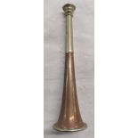 An old copper and silver plated hunting horn marked for The Army & Navy Co-operative Society Ltd.,