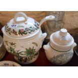 A large Portmeirion lidded soup tureen and ladle decorated in the Botanic Garden pattern - sold with