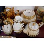 A selection of assorted ceramic and glass items comprising Royal Vale bone china part tea set with