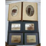 A late Victorian cabinet album containing a quantity of photograph portraits and groups -