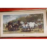 Rosa Bonheur: a gilt metal framed large format coloured print entitled 'The Horse Fair'