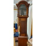A 19th Century mahogany long case clock case to take 30cm arched dial