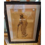 Lemal Toy: a pair of sepia watercolour studies of Arab gentlemen - sold with a mixed media by the