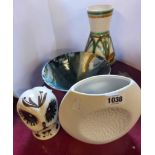 A small selection of studio and other pottery including Cinque Ports Rye vase, etc.