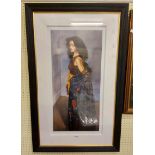 R.O. Lenkiewicz: a typical black ribbed framed signed limited edition coloured print entitled '