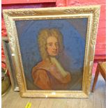 A gilt gesso framed 18th Century oil on canvas portrait of Mr. Oswald Esq. - named verso - 73cm X