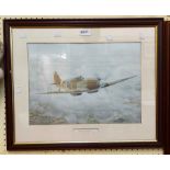 John H. Evans: a framed coloured aviation print entitled 'Mission Accomplished'