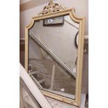 An old painted wood framed mirror from a dressing chest