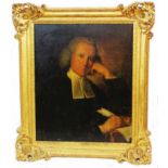 William Cochrane: an ornate gilt gesso framed mid 18th Century oil on canvas portrait of Rev. Dr.