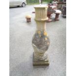 A 1.02m high concrete baluster shaped pedestal base