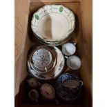A box containing a small quantity of assorted ceramics including Aynsley bone china Cup of Knowledge