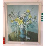 Vernon Ward: a framed vintage coloured print still life with flowers