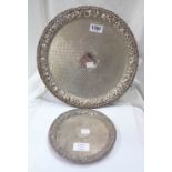 A 30.5cm diameter Galt & Bro (American) marked Sterling, 925/1000, R&S serving tray with ornate