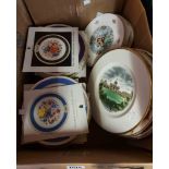 A box containing a quantity of R.H.S. Chelsea Flower Show collectors' plates with certificates and