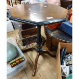 A 48cm late 19th Century Aesthetic Movement octagonal tilt-top occasional table, set on a turned