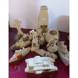 A quantity of mainly Great War related crested china including Arcadian warships, tank, sailor