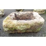 A 37cm rustic granite block planter