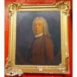 De Nune: an ornate gilt gesso framed mid 18th Century oil on canvas portrait of Richard Oswald