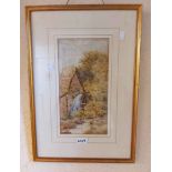 B. Morrish: a gilt framed watercolour, depicting Holy Street Mill, Chagford - signed