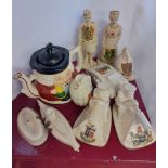 A quantity of Great War crested china including Arcadian tank, tommy and machine gun x 2, submarine,