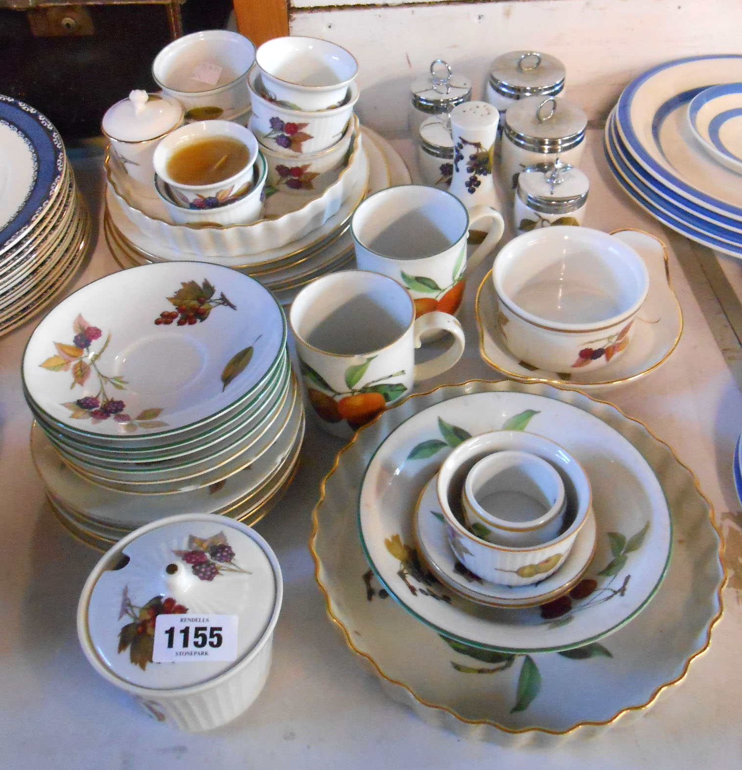 A quantity of Royal Worcester Evesham oven-to-table ware including flan dishes, egg coddlers,