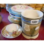 A selection of ceramic items including 19th Century Davenport bone china cabinet plate, Welsh hand