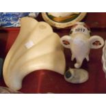 A Plichta model of an elephant with hand painted clover pattern (a/f) - sold with a Tremar Pottery