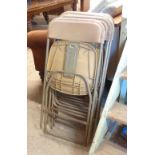 Five matching vintage Samsonite folding Six matching vintage Samsonite folding chairs with moulded