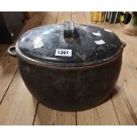 An old J. Siddons oval cast iron saucepan