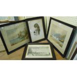 M. Dowson: a pair of framed watercolours, both depicting coastal views - sold with two framed