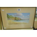 Gabriel Blair: a gilt framed watercolour, depicting a coastal view - signed