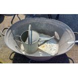 A large tin bath - sold with a galvanised watering can