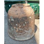 A large old terracotta rhubarb forcer - no lid