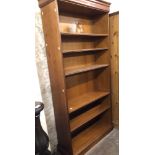 An 87cm Grange FW100 mahogany effect open bookcase with adjustable shelves - 2.02m high