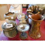 A selection of studio and craft pottery items including Tremar (Cornwall) vase, etc.