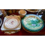 A quantity of assorted ceramic items including early 19th Century creamware dish with painted