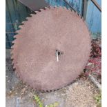 A 1.06m diameter industrial circular saw blade for timber