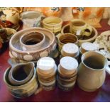 A quantity of assorted studio pottery including Buckfast Abbey, Bakehouse Pottery, etc.