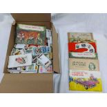 A box containing a collection of Brooke Bond tea cards and other trade cards comprising loose sets