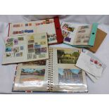 Three schoolboy stock albums with GB and world stamp contents - sold with an album of 20th Century