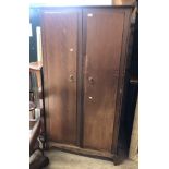 A 97cm vintage Stag mahogany double wardrobe with hanging space - wear